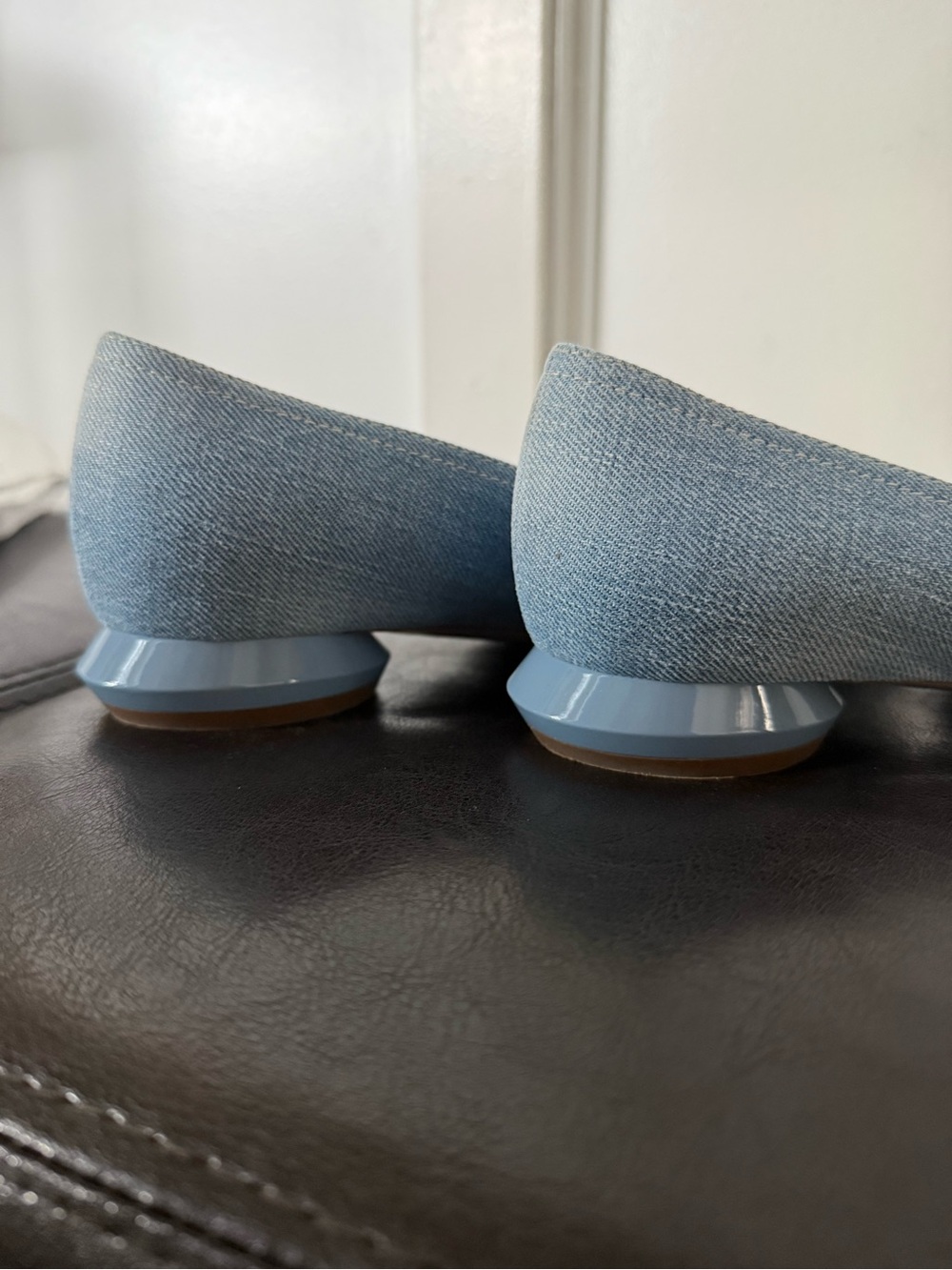 Roger Vivier Light Blue Loafers with Gold Accent - Picture 3 of 3